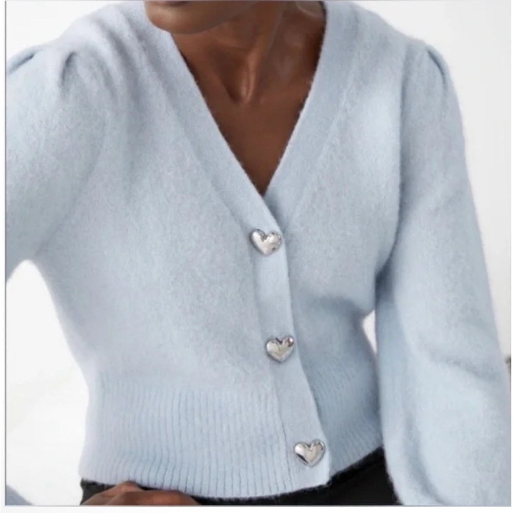 & Other Stories Light Blue Cardigan - Picture 2 of 4
